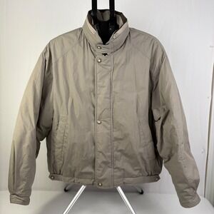 Vintage IMembers Only Quilted Hidden Hood Bomber Jacket Coat Tan Mens Size L
